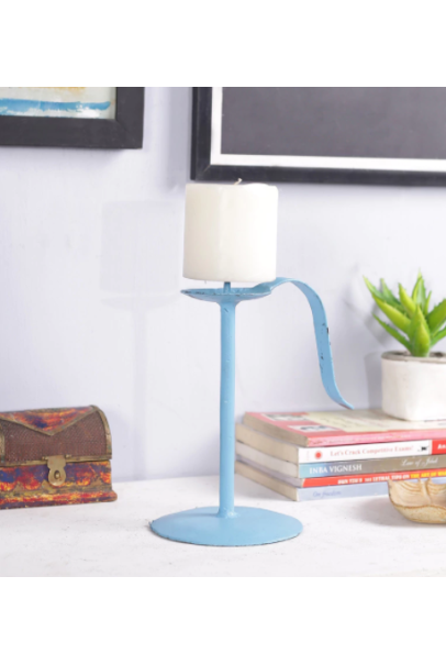 Blue Metal Candle Holder Blue Metal Candle Holder
